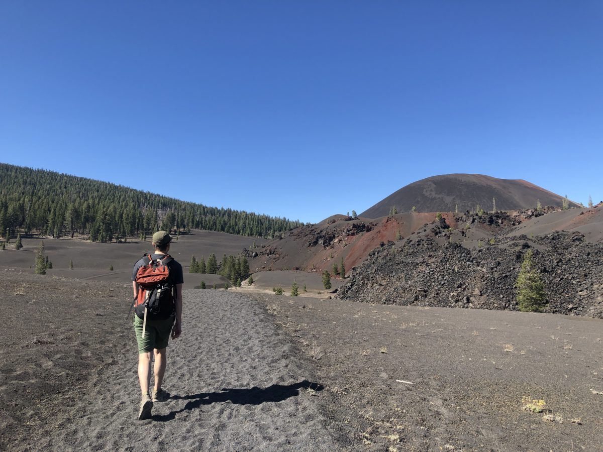 Approaching the Cinder Cone; all volcanic ash, all the time